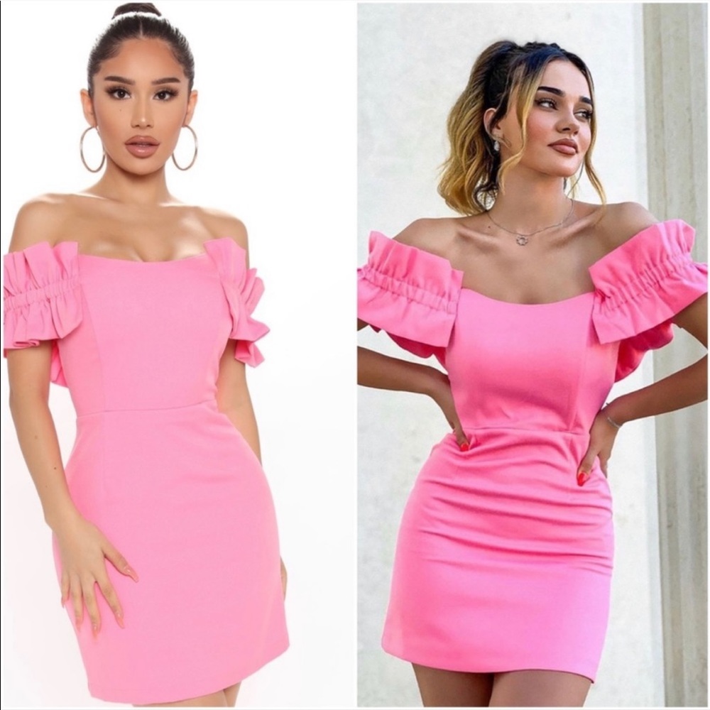 Fashion Nova bubblegum pink dress